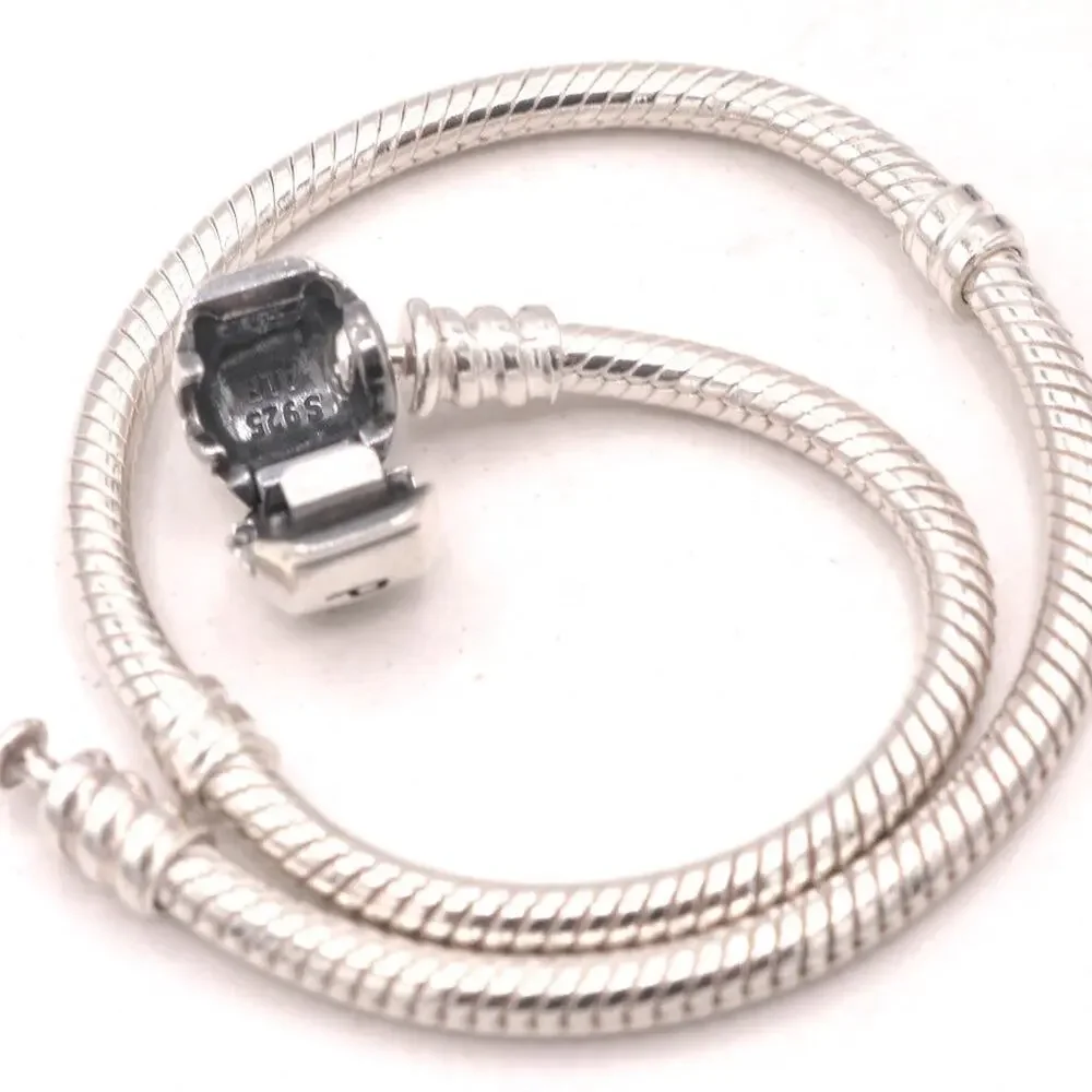 Authentic PANDORA Moments Barrel Clasp Charm Bracelet